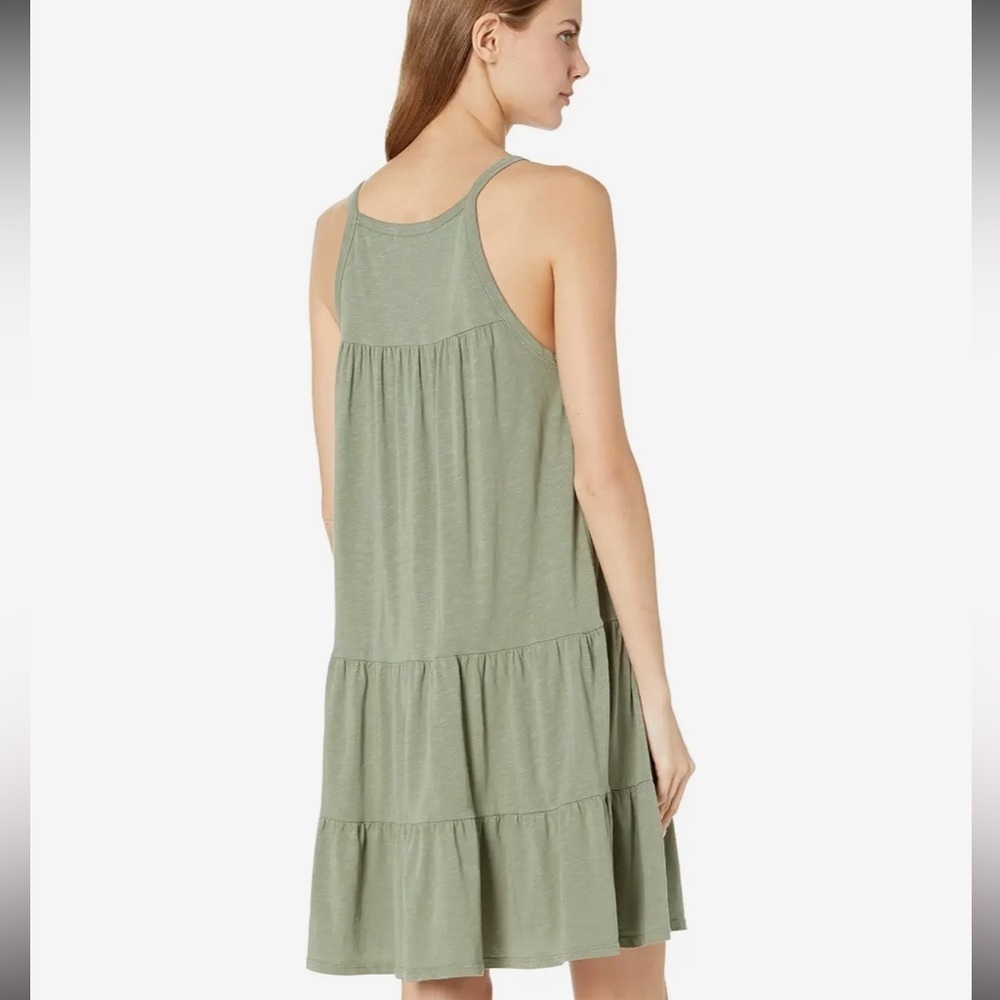 Sundry Tiered Mini Dress in Sage - Size 3 - Picture 2 of 7